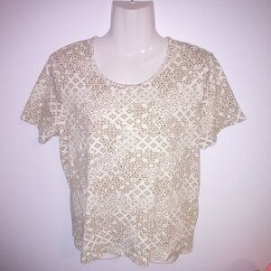 Women’s brown and white short sleeve top Size 20/XXL